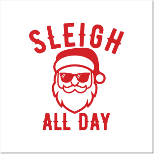 Sleigh All Day Christmas Santa Posters and Art